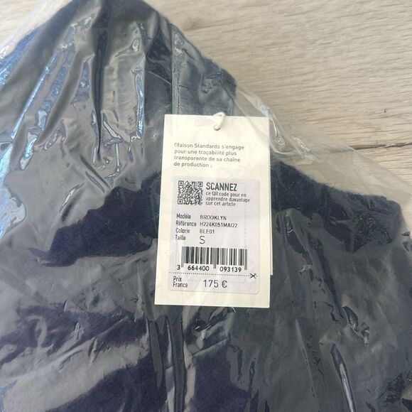 Maison Standard Flat Ribbed High Neck Sweater Navy S NWT IN PACKAGE - Picture 6 of 11